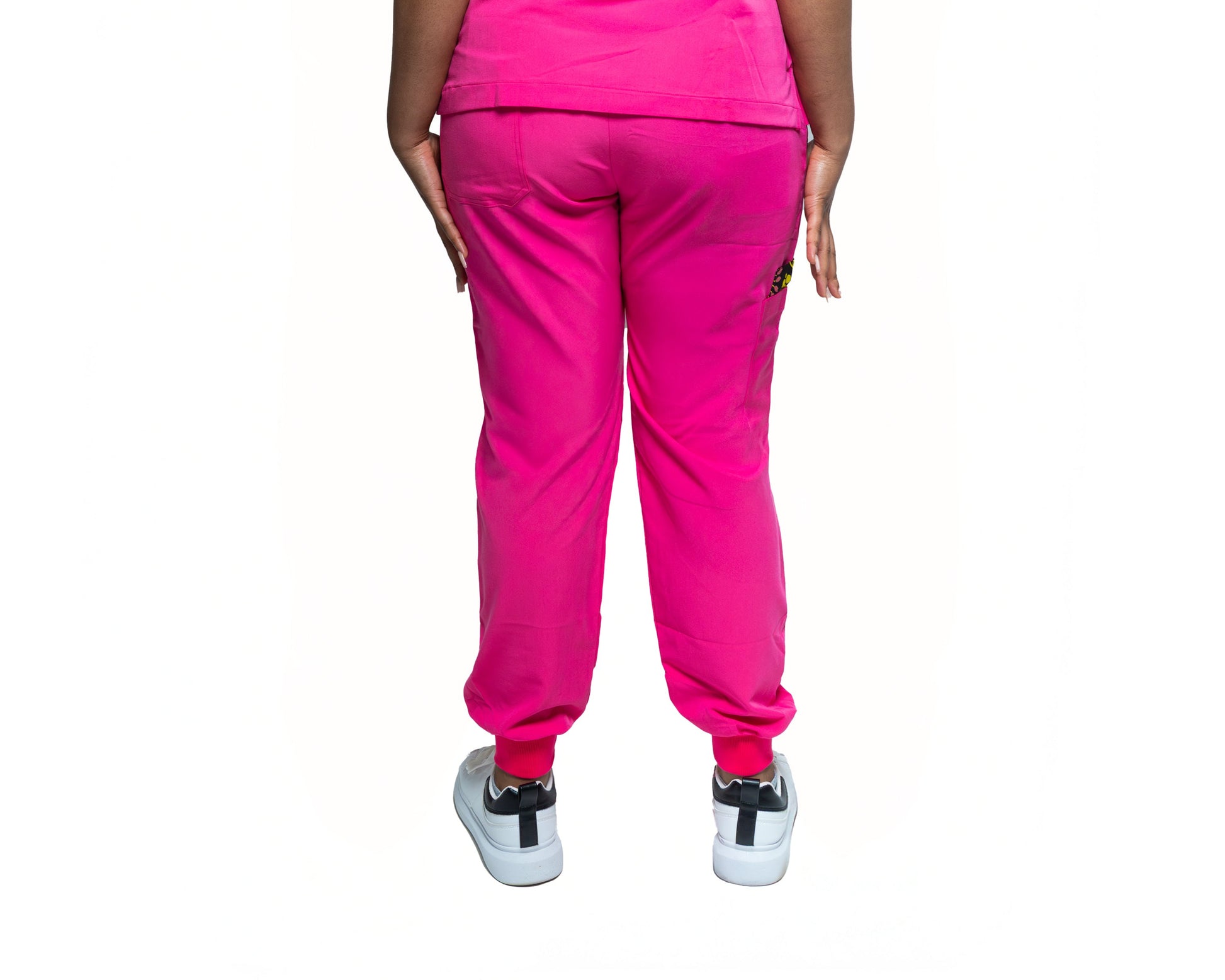 Makeda Scrub Pink Jogger Pant - Back View