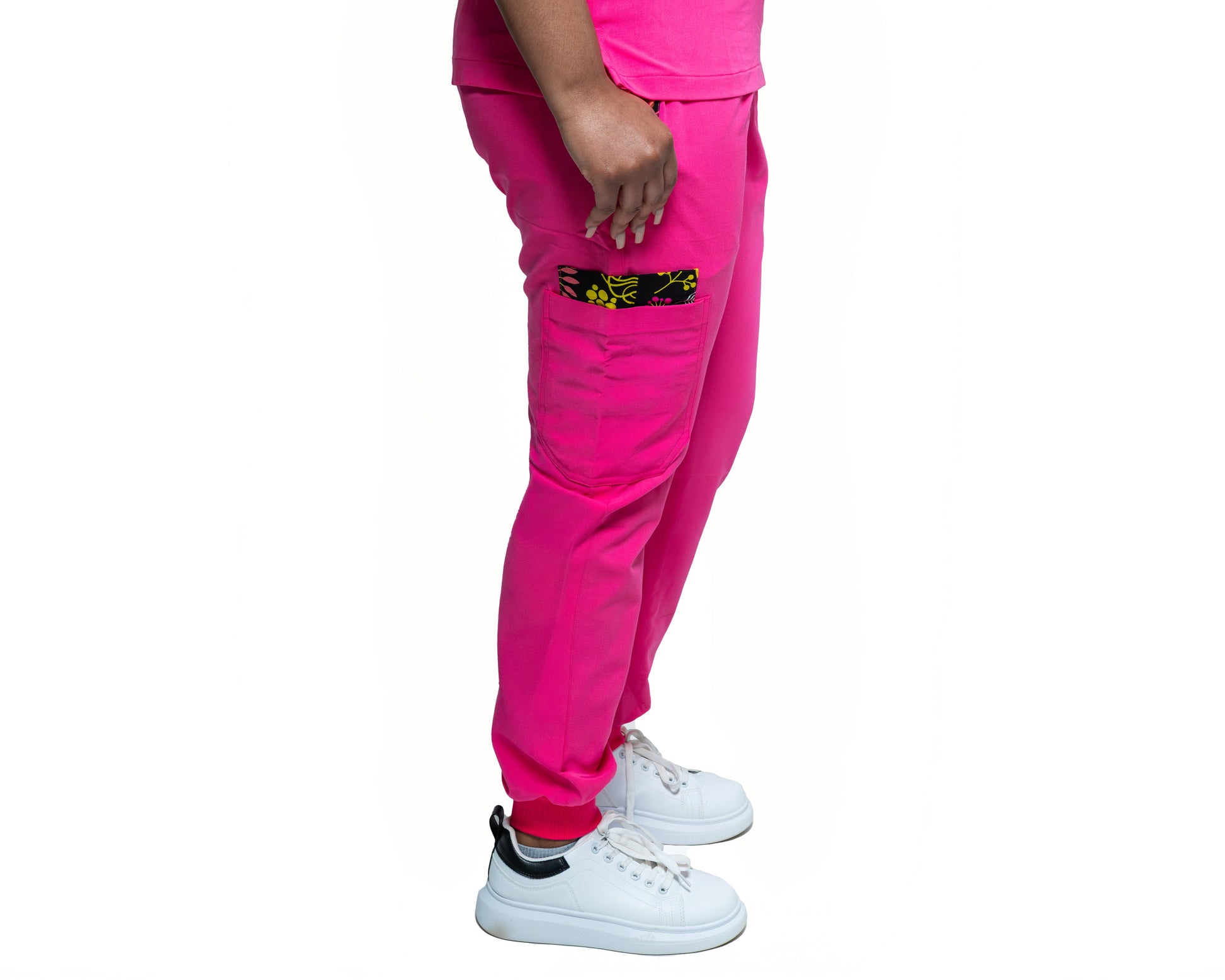 Makeda Scrub Pink Jogger Pant - Right Side View